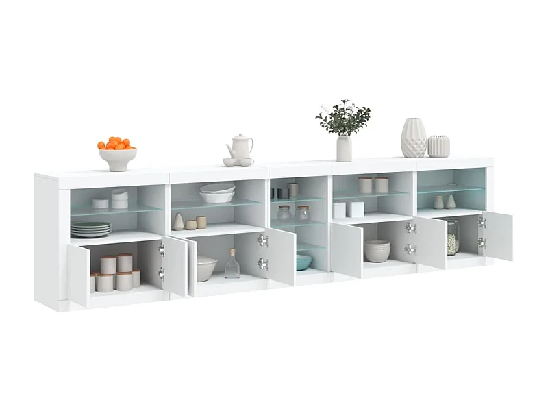 Aparador com luzes LED 283x37x67 cm branco