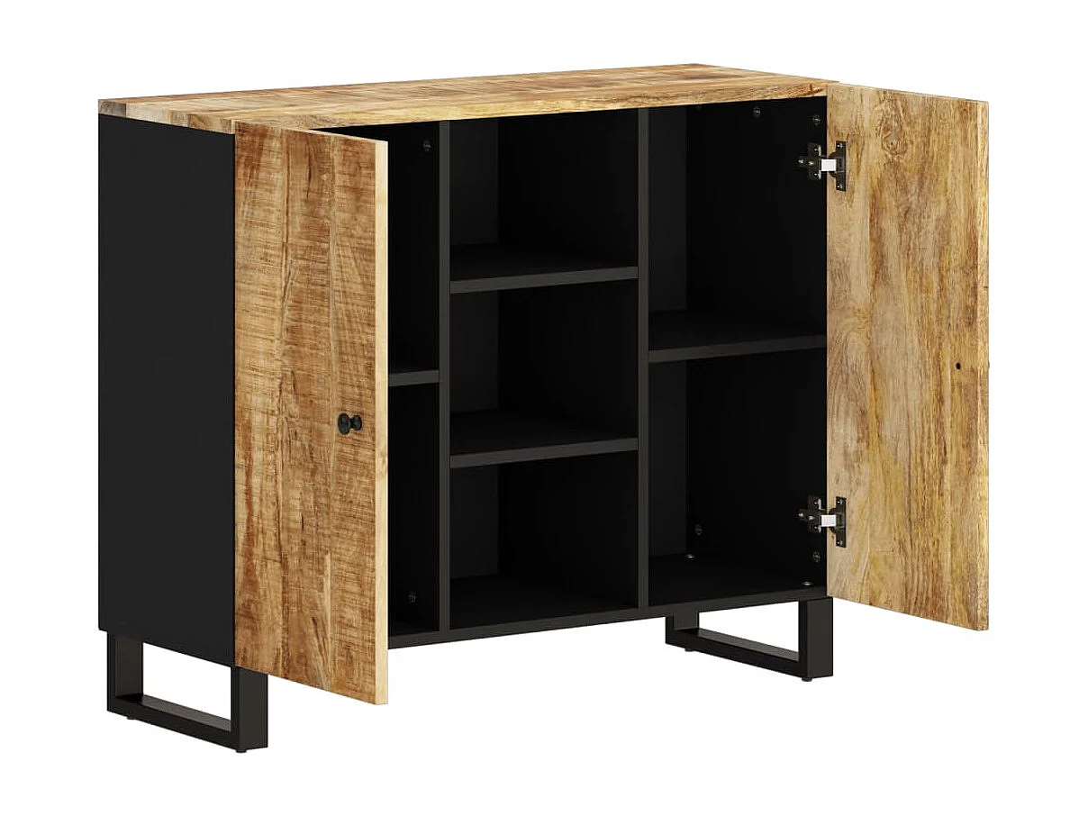 Buffet avec 2 portes 90x33x75 cm bois massif de manguier