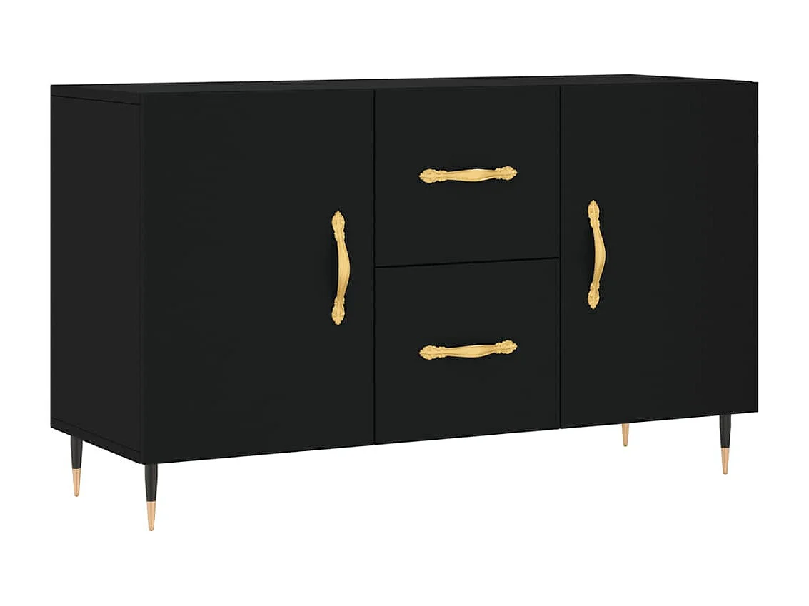 Buffet noir 100x36x60 cm bois d'ingénierie