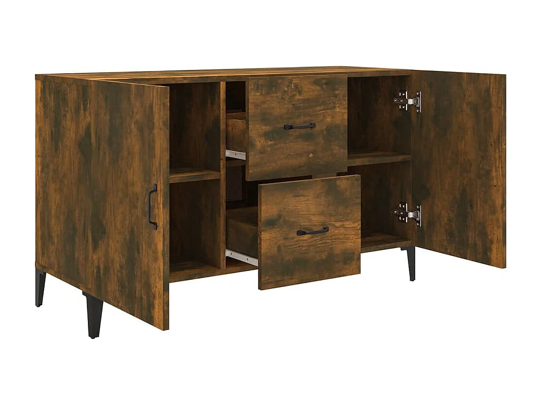 Dressoir 100x36x60 cm bewerkt hout gerookt eikenkleurig