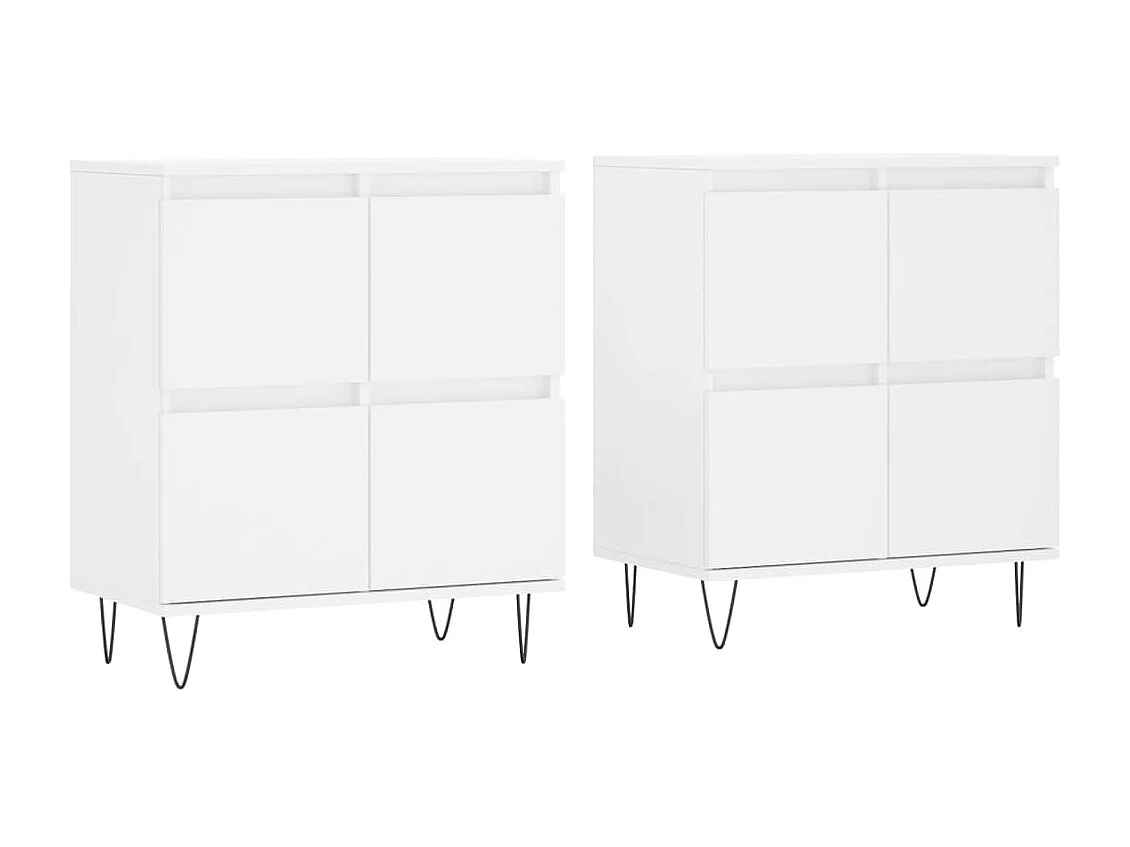 Buffets 2 pièces blanc bois d'ingénierie