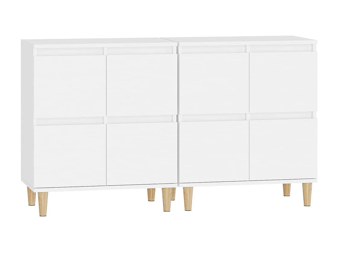 Buffets 2 pièces blanc 60x35x70 cm bois d'ingénierie