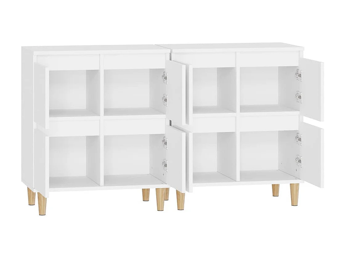 Aparadores 2 unidades madera contrachapada blanco 60x35x70 cm