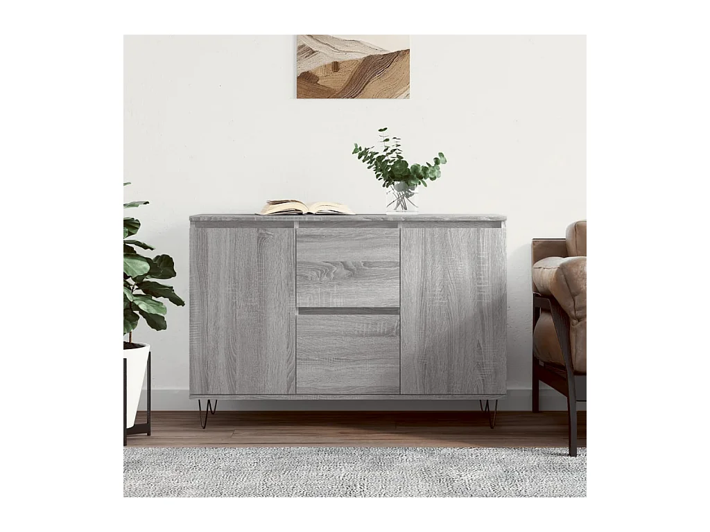 Buffet sonoma gris 104x35x70 cm bois d'ingénierie