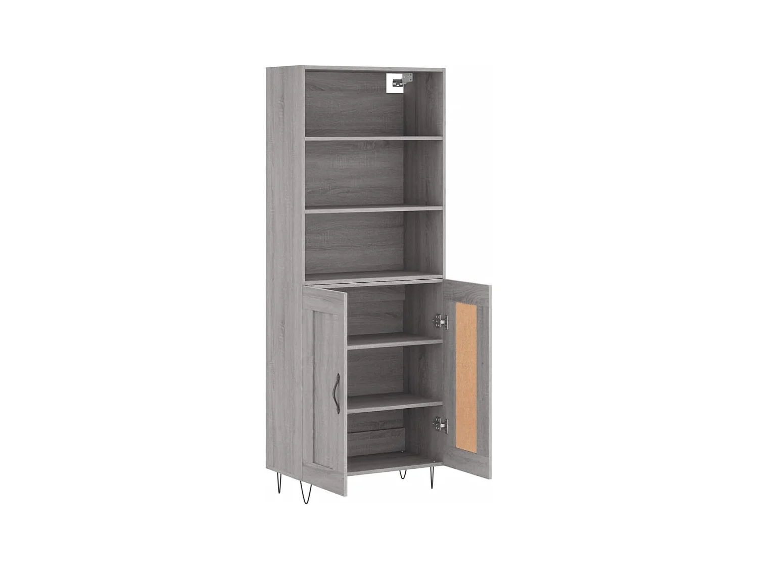 Hoge kast 69,5x34x180 cm bewerkt hout grijs sonoma eikenkleurig