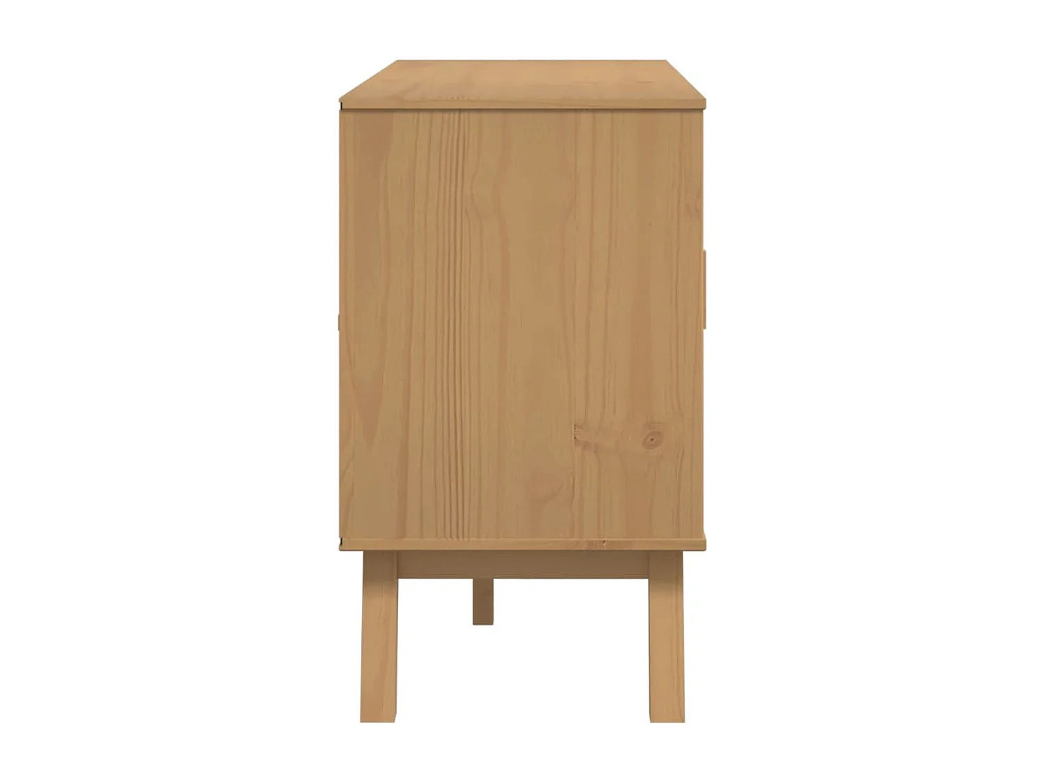 Buffet OLDEN blanc et marron 114x43x73,5 cm bois massif de pin