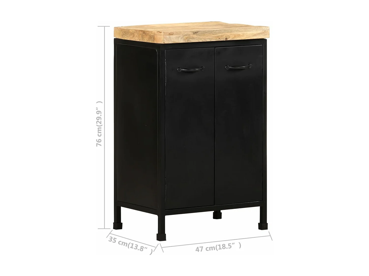 Buffet 47x35x76 cm Bois de manguier brut