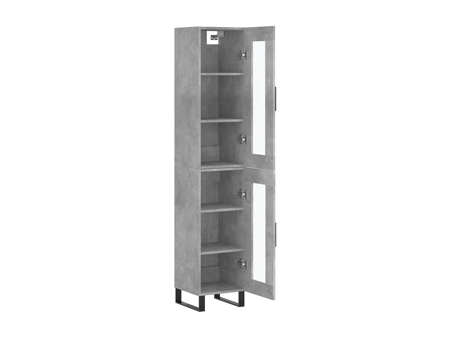 Buffet haut Gris béton 34,5x34x180 cm Bois d'ingénierie