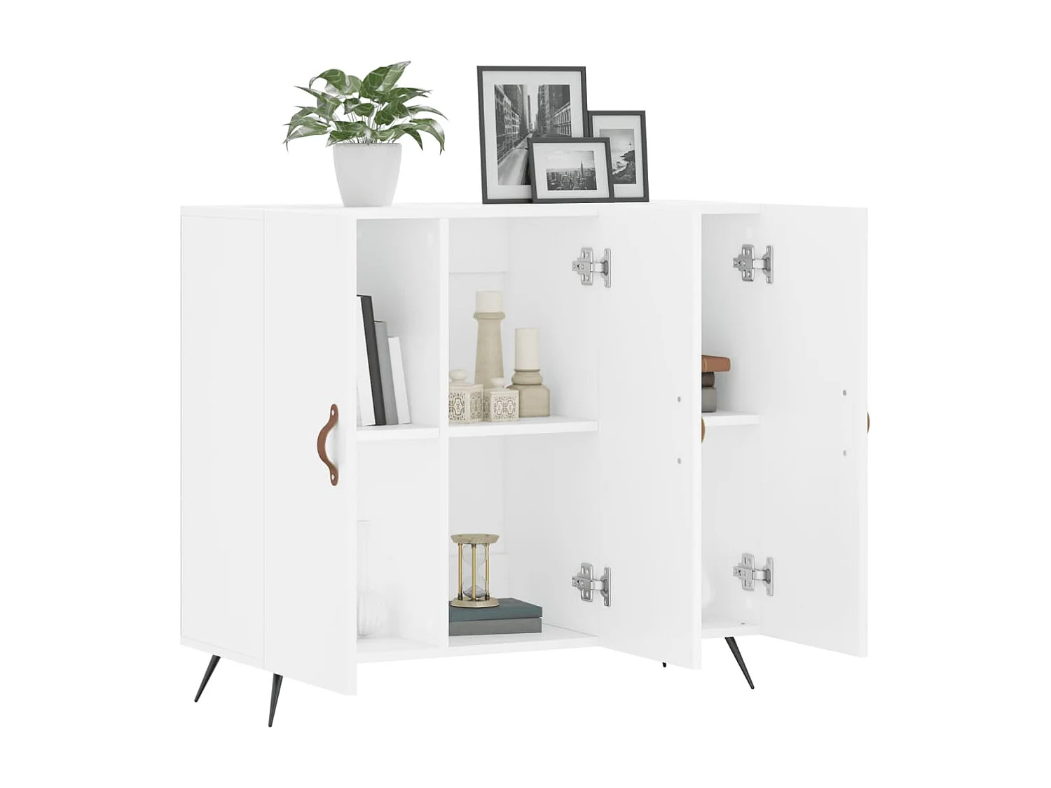 Buffet blanc 90x34x80 cm bois d'ingénierie