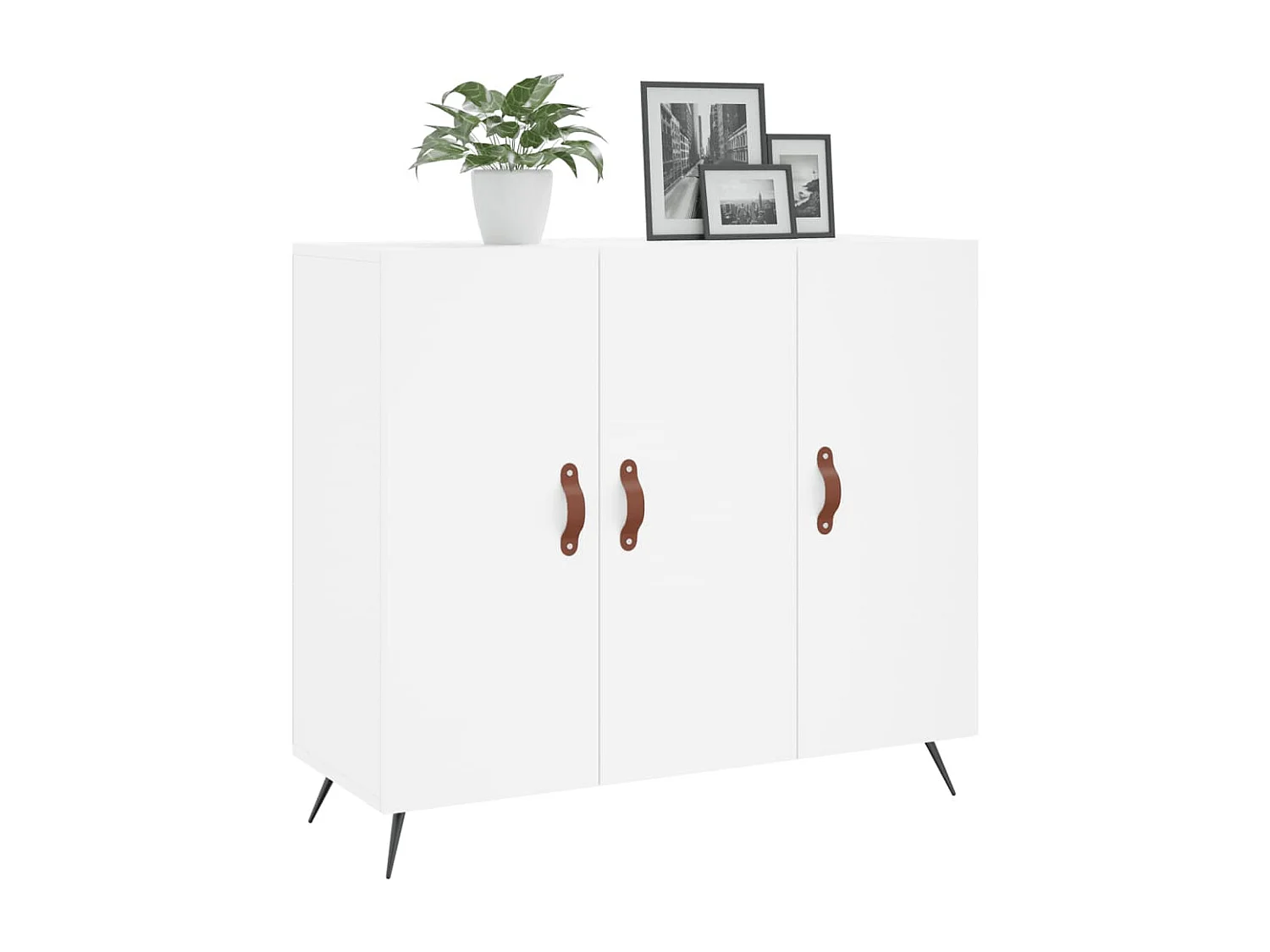 Aparador de madera de ingeniería blanco 90x34x80 cm