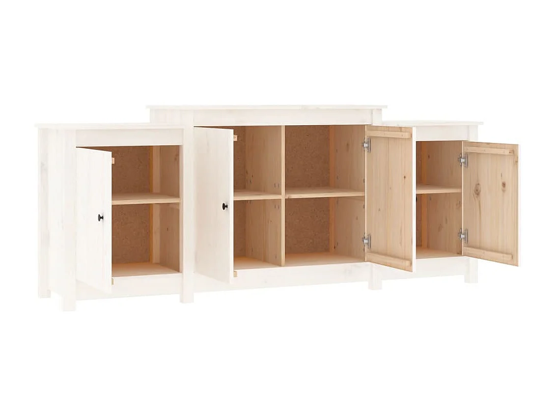 Dressoir 164x37x68 cm massief grenenhout wit