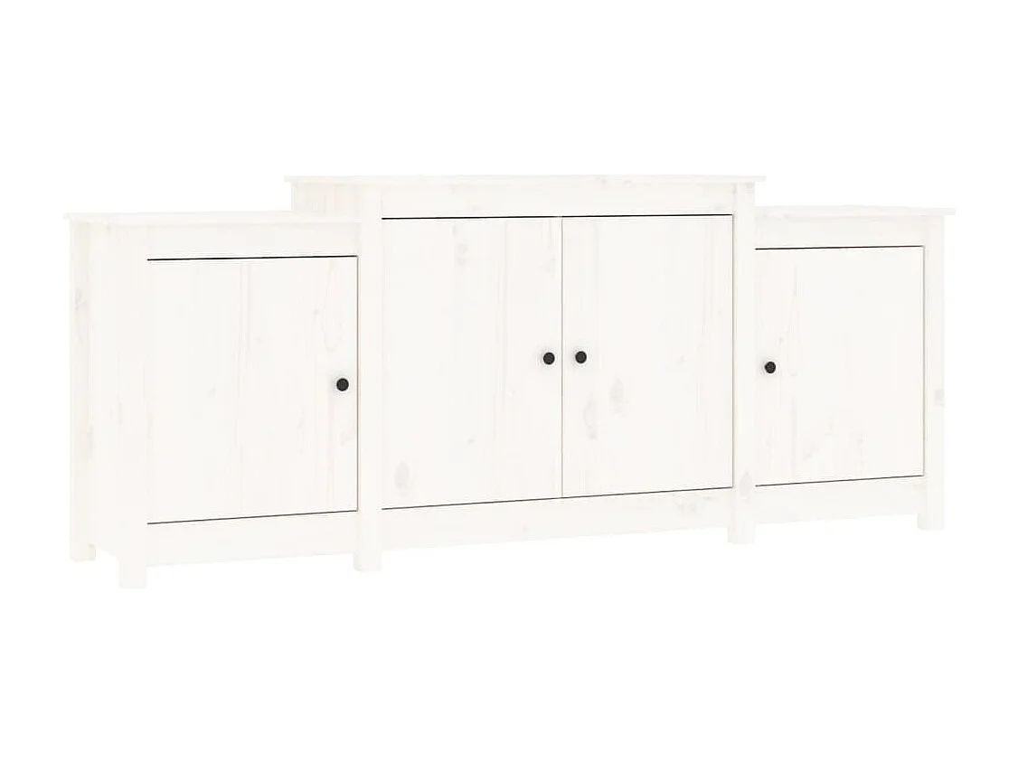 Buffet Blanc 164x37x68 cm Bois massif de pin