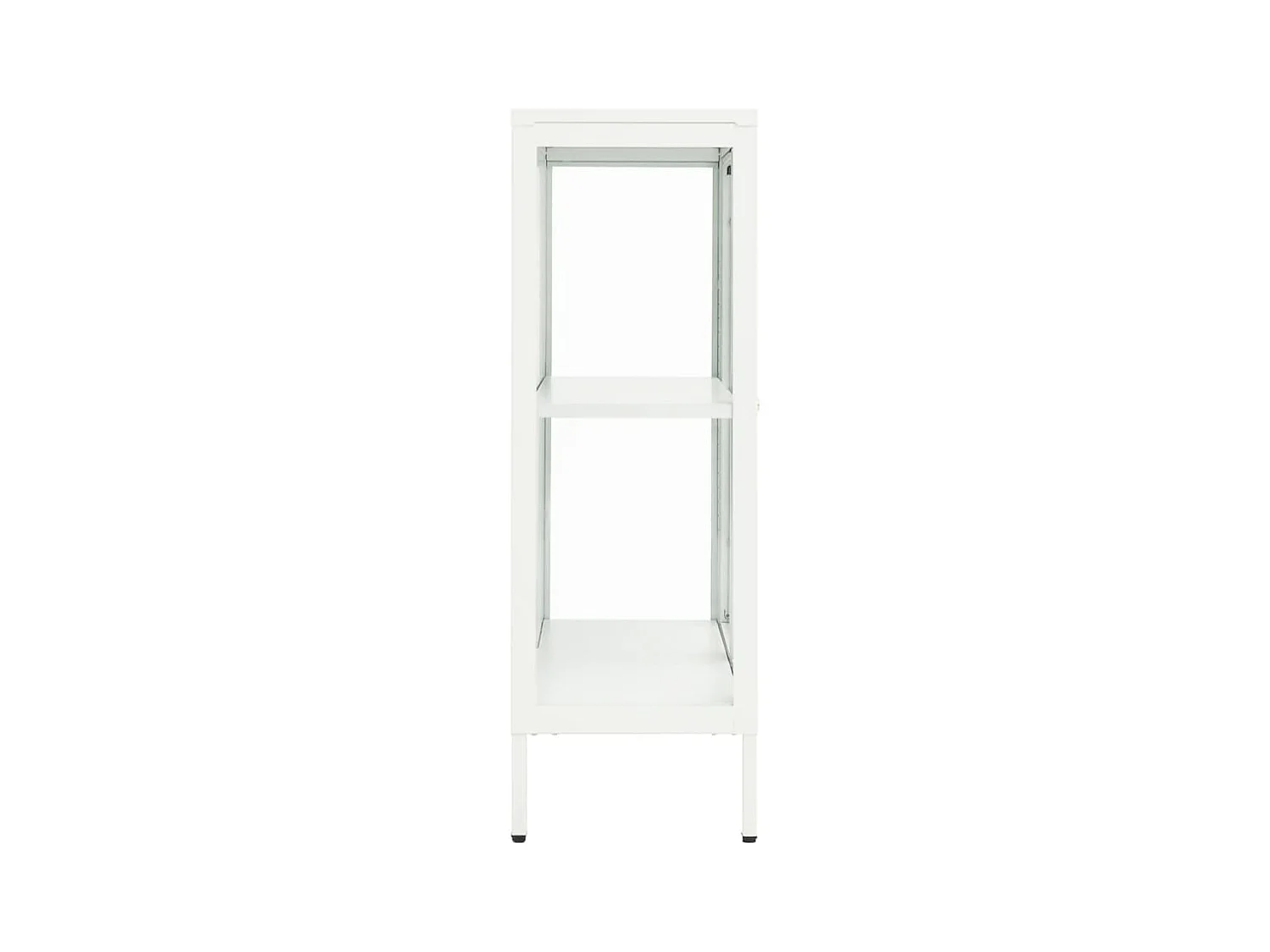 Dressoir 75x35x105 cm staal en glas wit