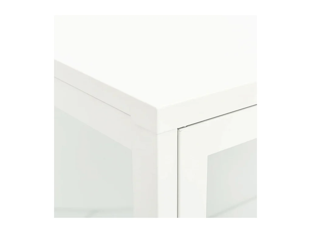 Dressoir 75x35x105 cm staal en glas wit