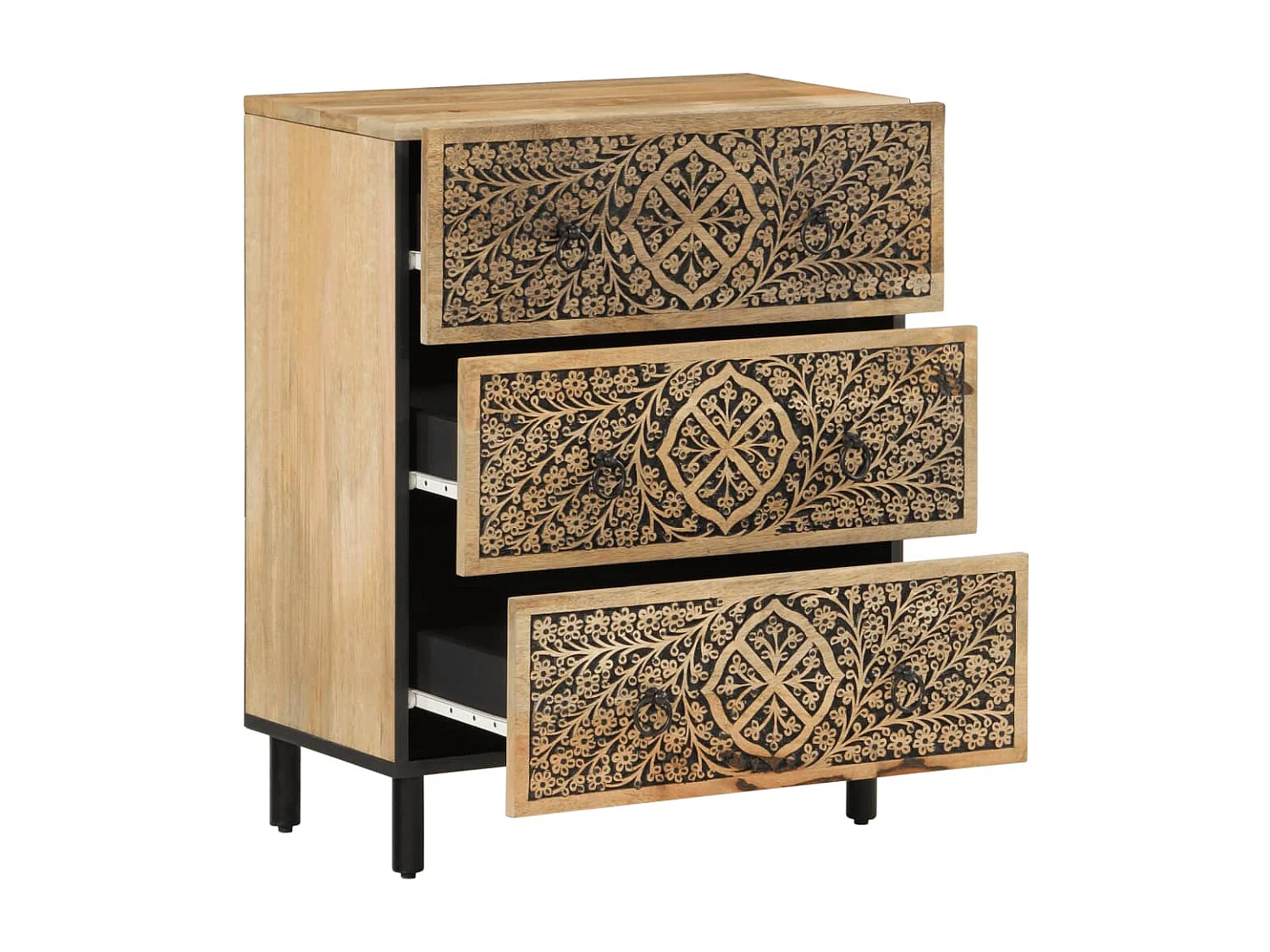 Armoire latérale 60x33x75 cm bois massif de manguier