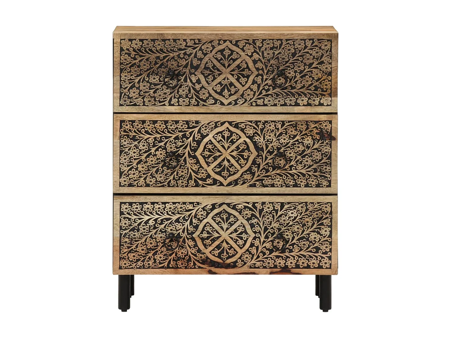 Armario auxiliar madera maciza de mango 60x33x75 cm