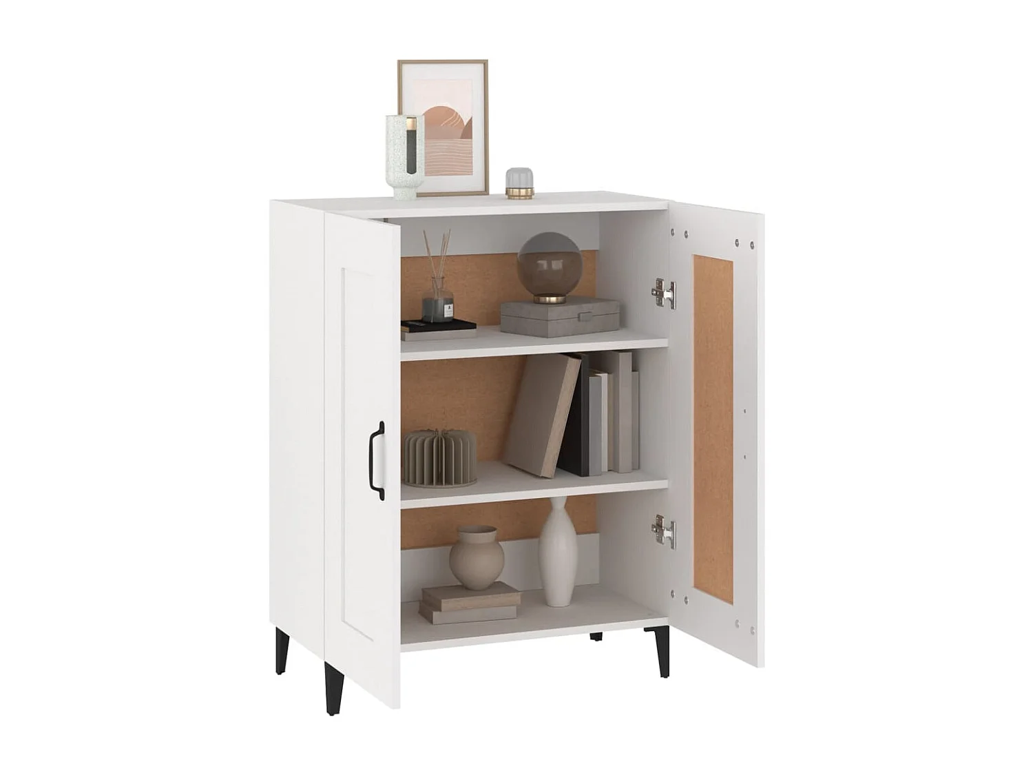 Buffet Blanc 69,5x34x90 cm Bois d'ingénierie