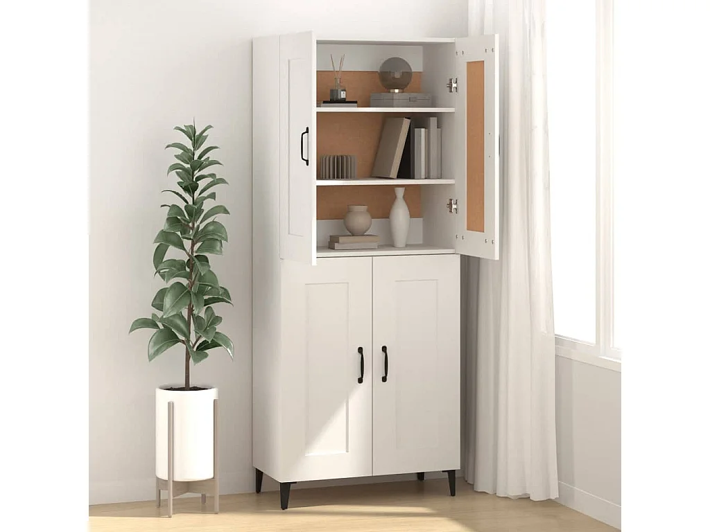 Buffet Blanc 69,5x34x90 cm Bois d'ingénierie