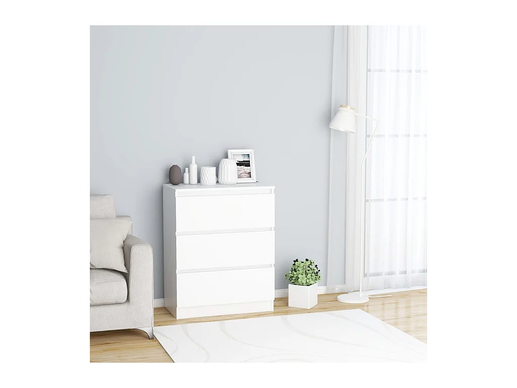 Buffet Blanc 60x35x76 cm Bois d'ingénierie