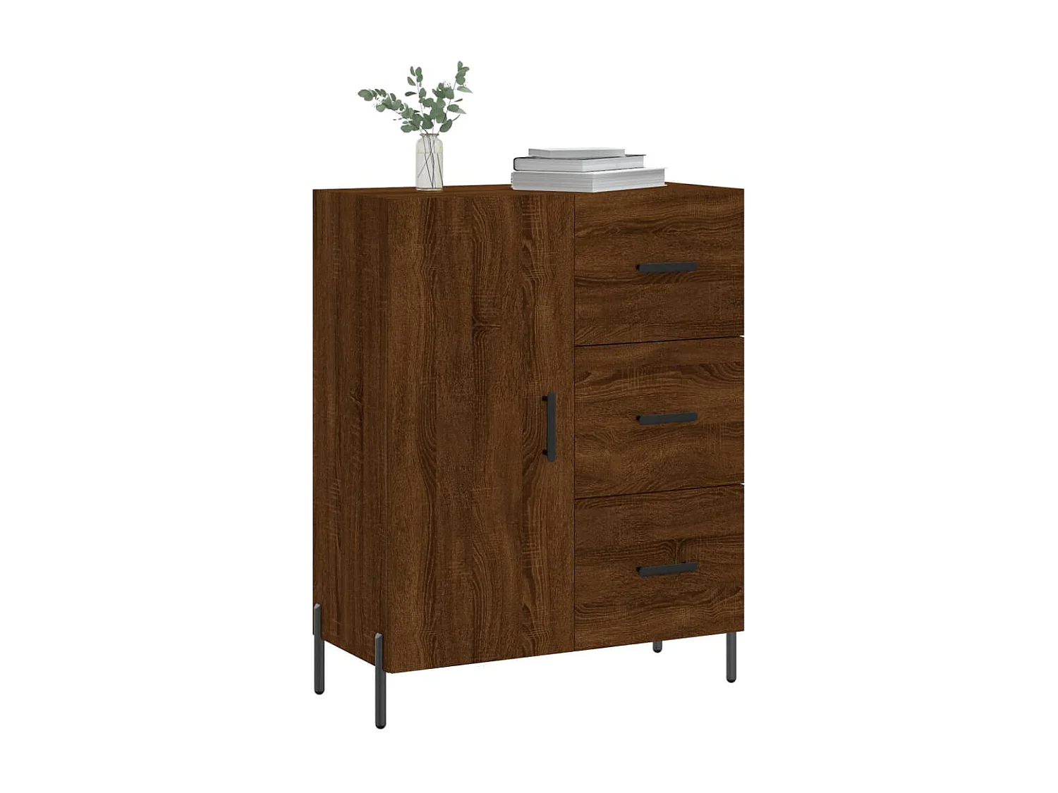 Aparador de madera de ingeniería marrón roble 69,5x34x90 cm