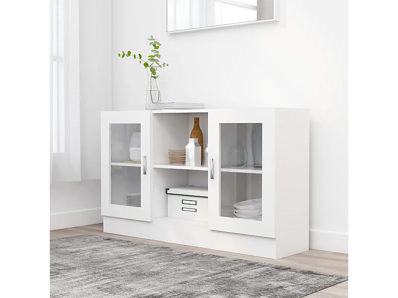 Armoire à vitrine Blanc 120x30,5x70 cm Aggloméré