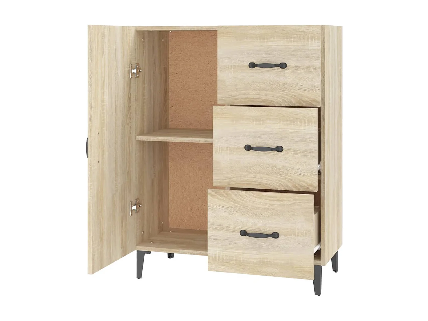 Buffet chêne sonoma 69,5x34x90 cm bois d'ingénierie