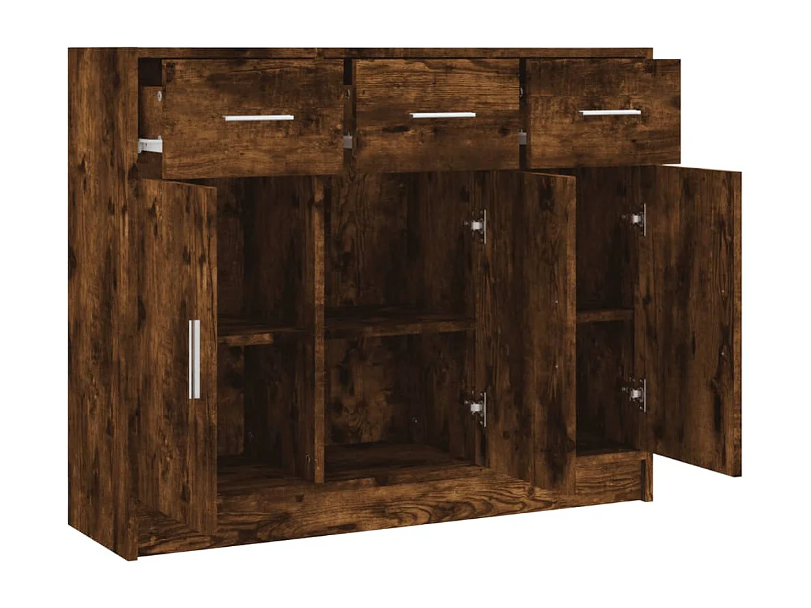 Dressoir 91x28x75 cm bewerkt hout gerookt eikenkleurig