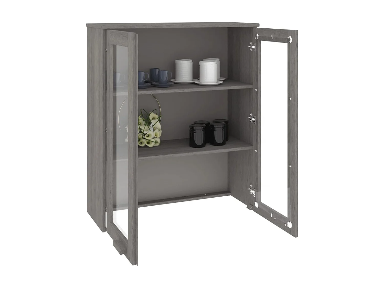 Dessus de buffet HAMAR Gris clair 85x35x100 cm Bois de pin