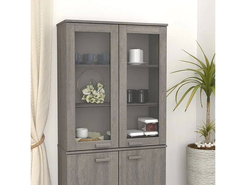 Dessus de buffet HAMAR Gris clair 85x35x100 cm Bois de pin