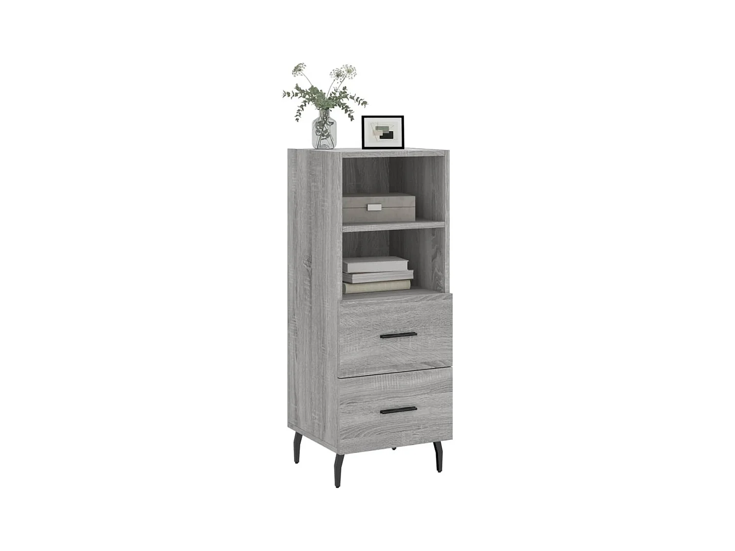 Aparador madera de ingeniería gris Sonoma 34,5x34x90 cm