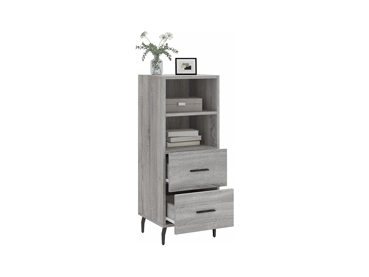 Aparador madera de ingeniería gris Sonoma 34,5x34x90 cm