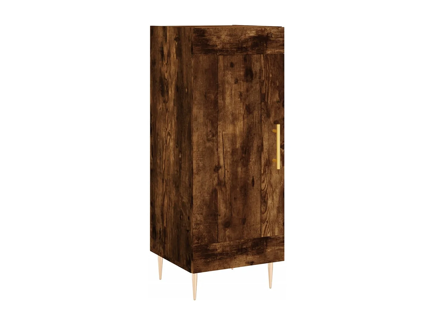 Buffet haut Chêne fumé 34,5x34x180 cm Bois d'ingénierie