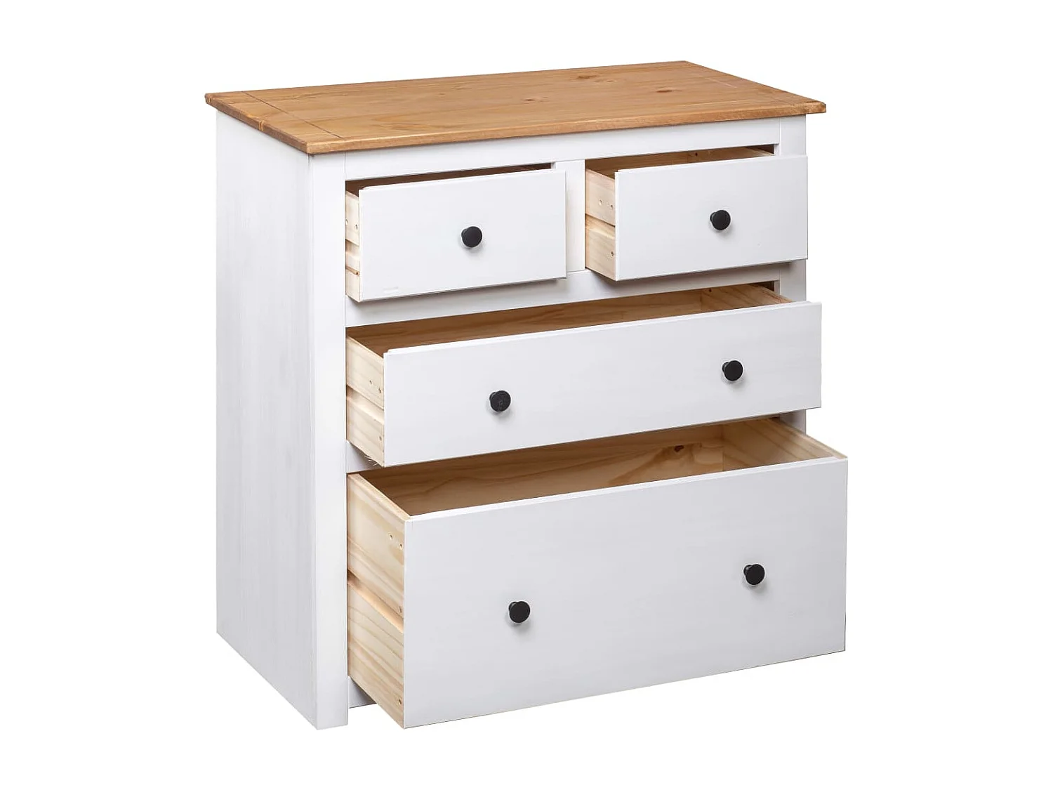 Dressoir Panama Range 80x40x83 cm grenenhout wit