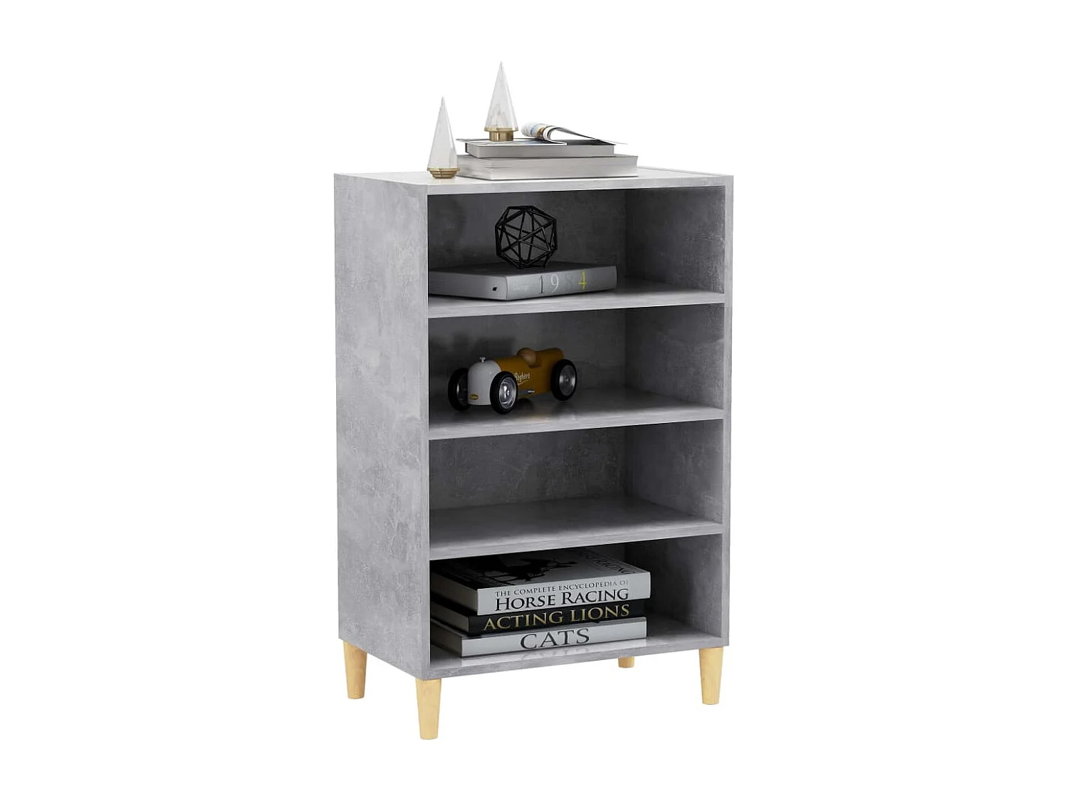 Dressoir 57x35x90 cm bewerkt hout betongrijs