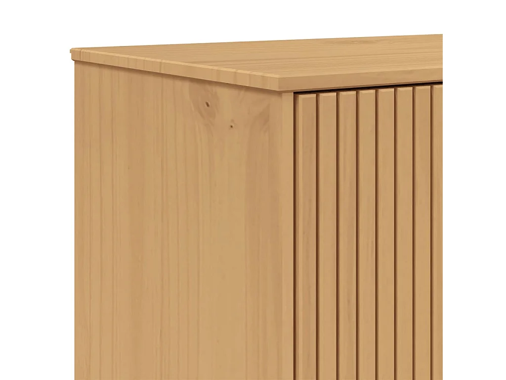 Aparador OLDEN madera maciza de pino marrón y gris 85x43x125 cm