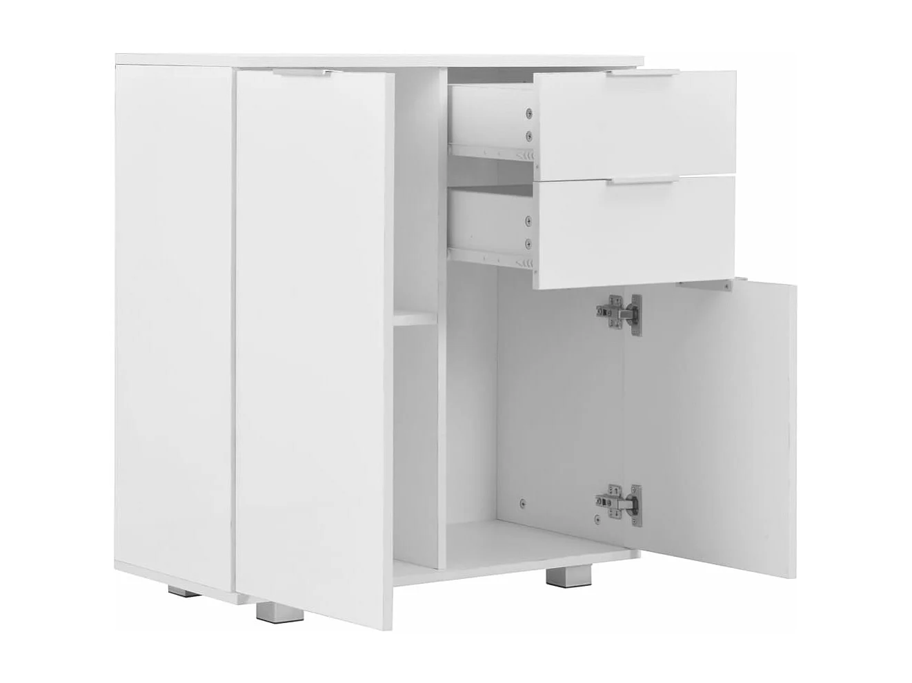 Buffet Blanc brillant 71 x 35 x 80 cm Bois d'ingénierie