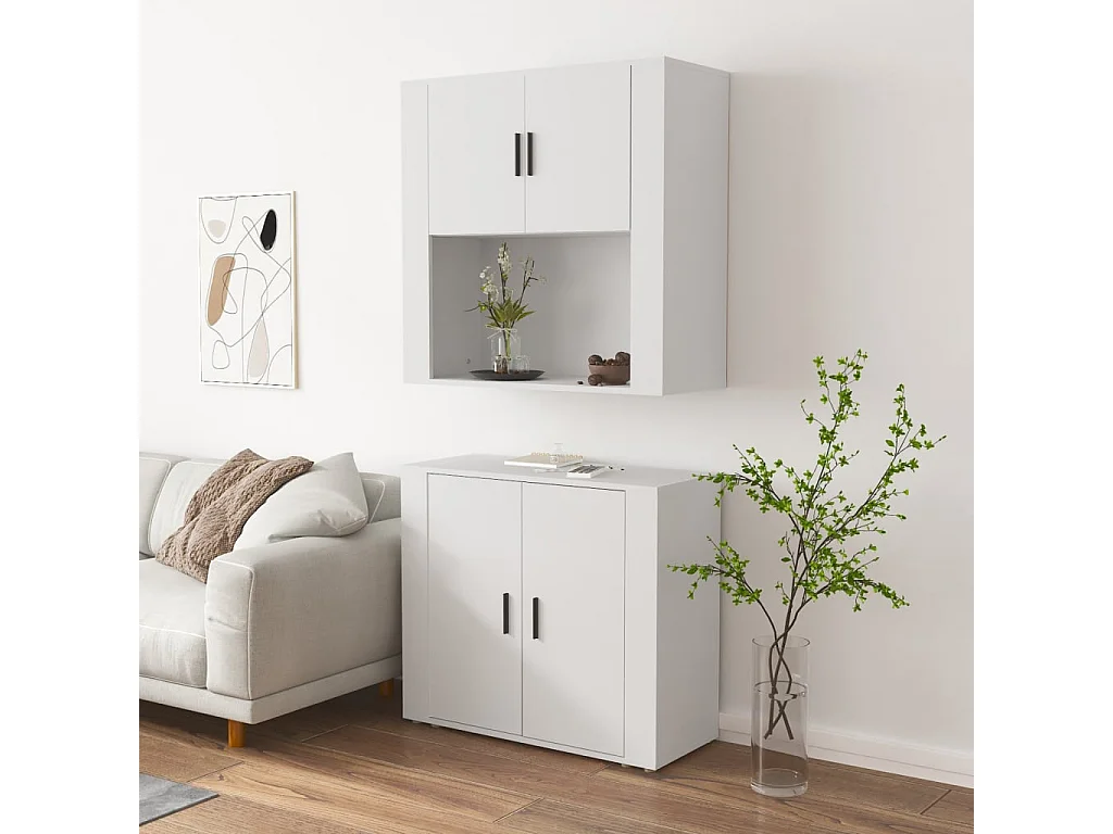 Buffet haut Blanc Bois d'ingénierie