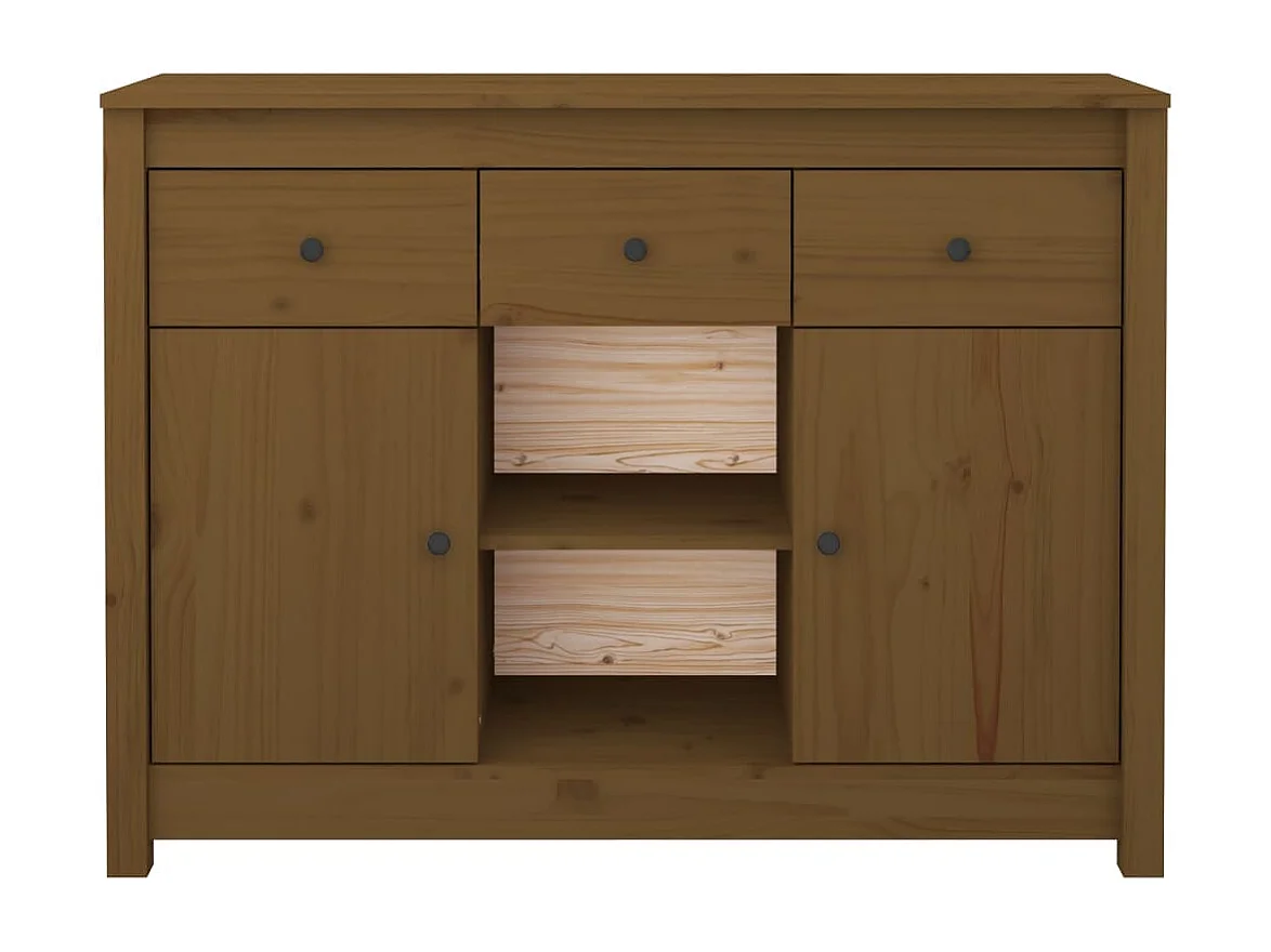 Aparador 100x35x74,5 cm madeira de pinho maciça castanho mel