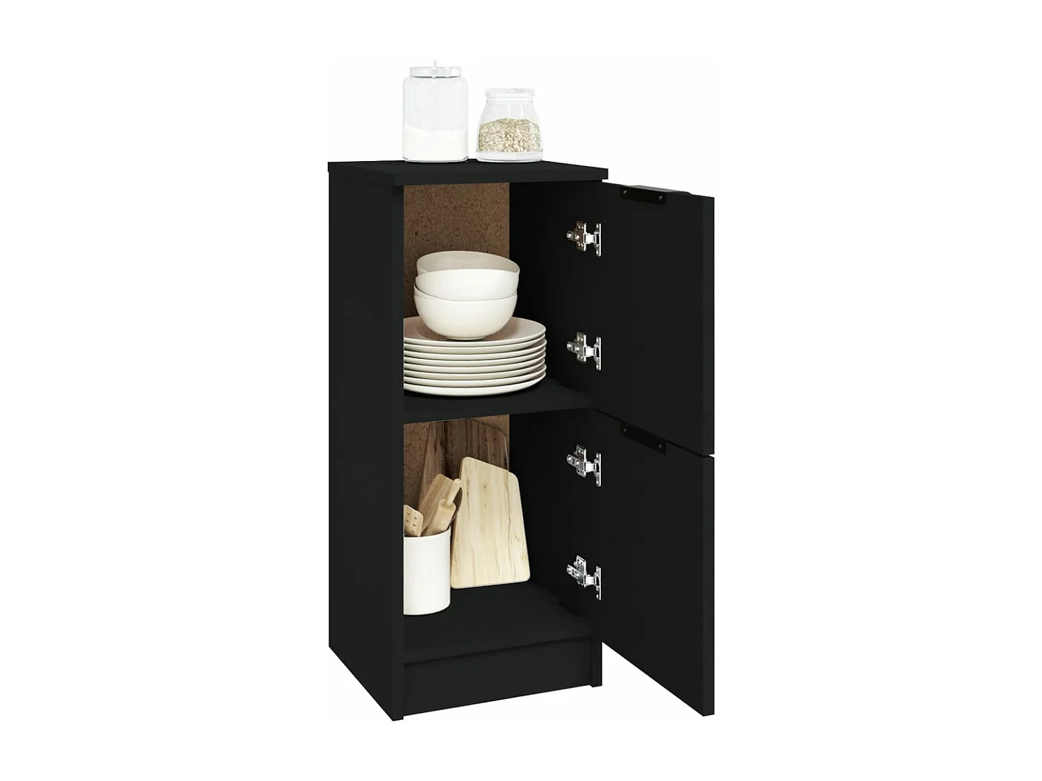 Buffets 2 pièces noir 30x30x70 cm bois d'ingénierie