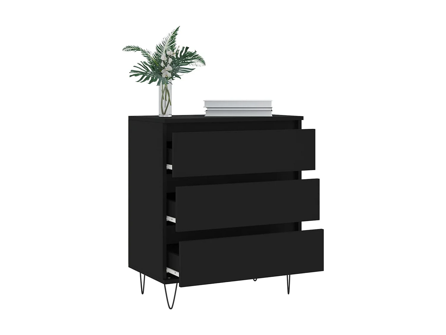 Buffet Noir 60x35x70 cm Bois d'ingénierie