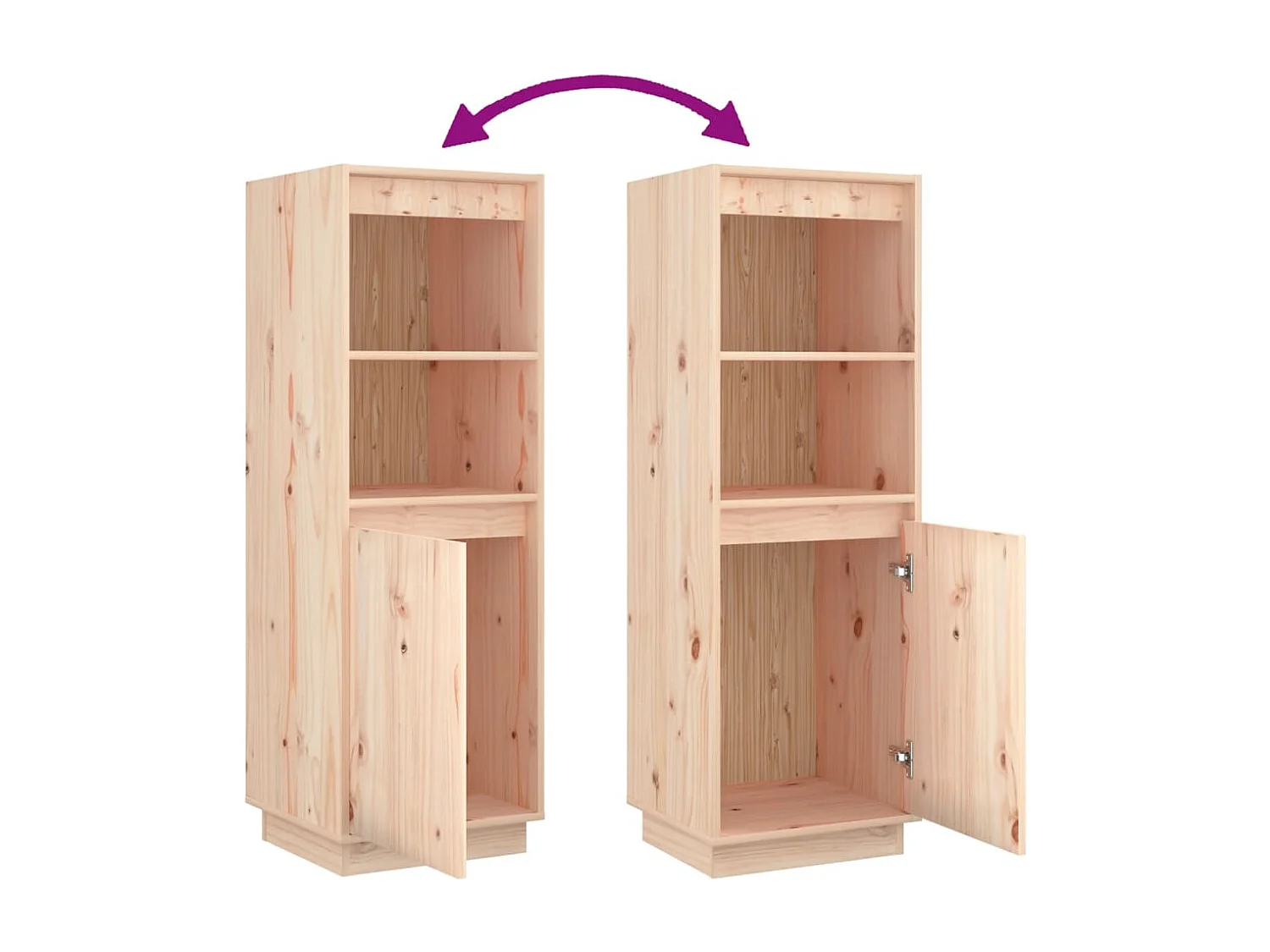 Buffet 37x34x110 cm Bois massif de pin