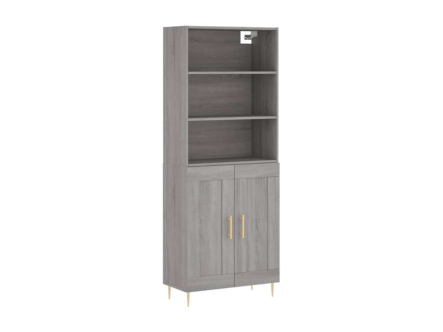 Aparador alto madera contrachapada gris sonoma 69,5x34x180 cm