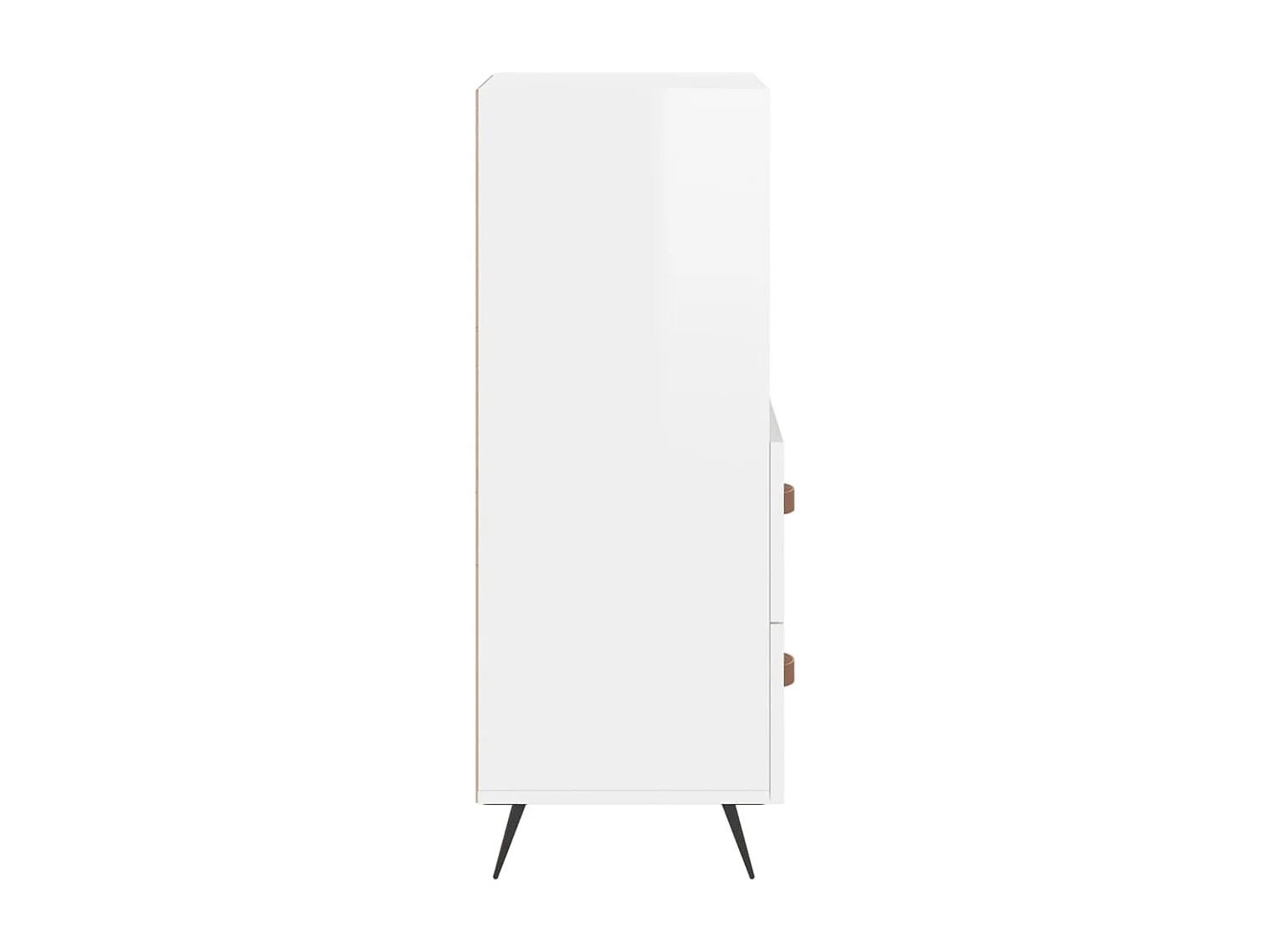 Buffet Blanc brillant 34,5x34x90 cm Bois d'ingénierie