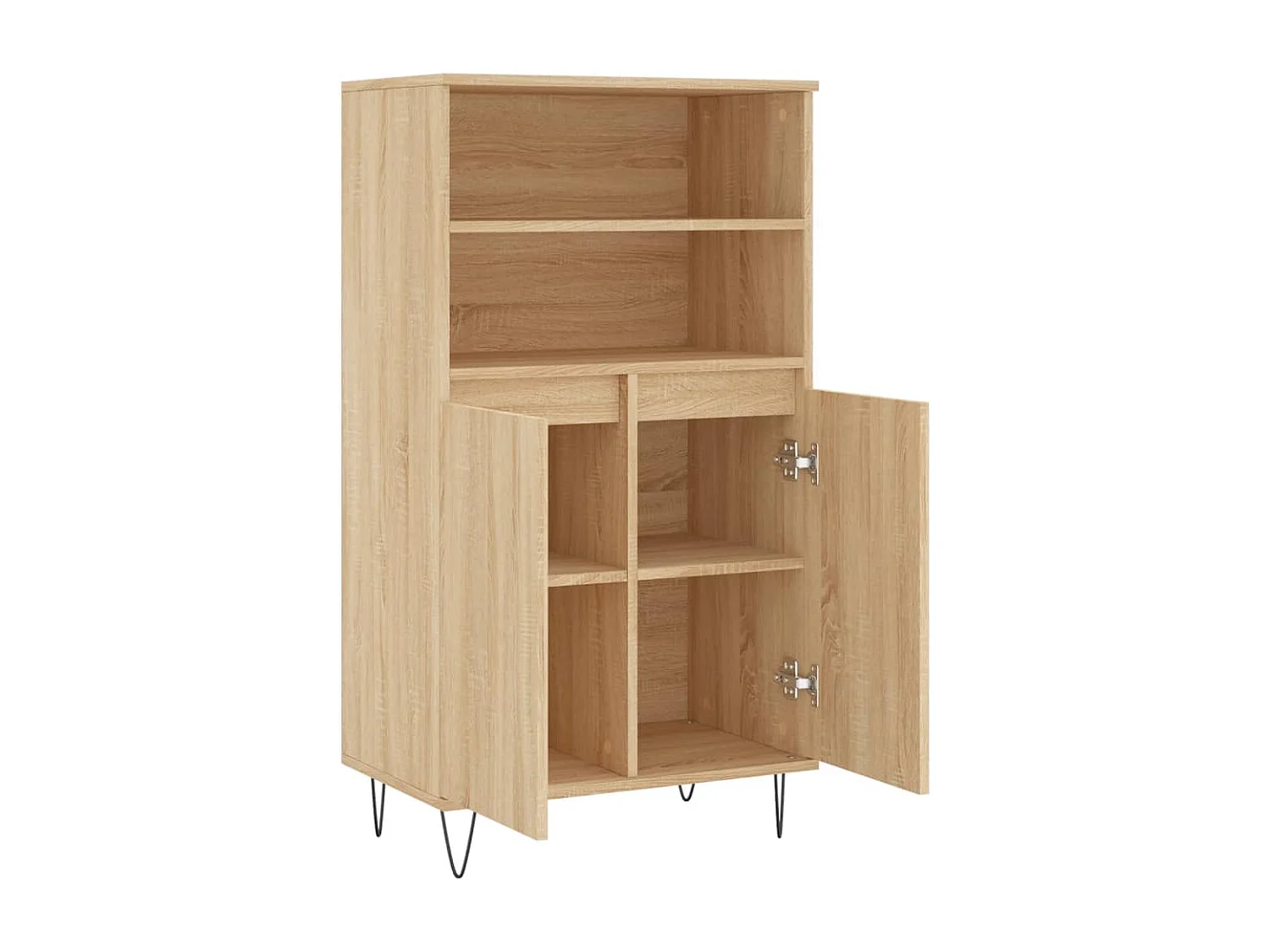 Aparador alto madera contrachapada color roble 60x36x110 cm