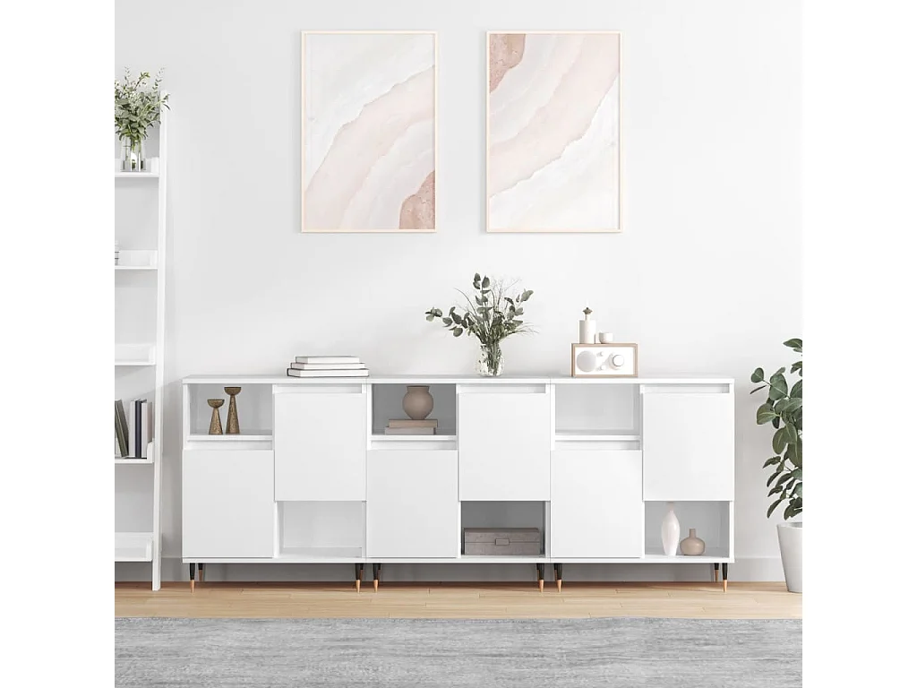 Buffets 3 pièces Blanc Bois d'ingénierie