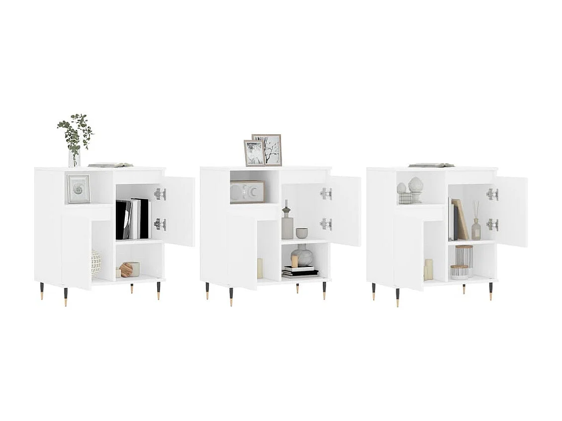 Buffets 3 pièces Blanc Bois d'ingénierie