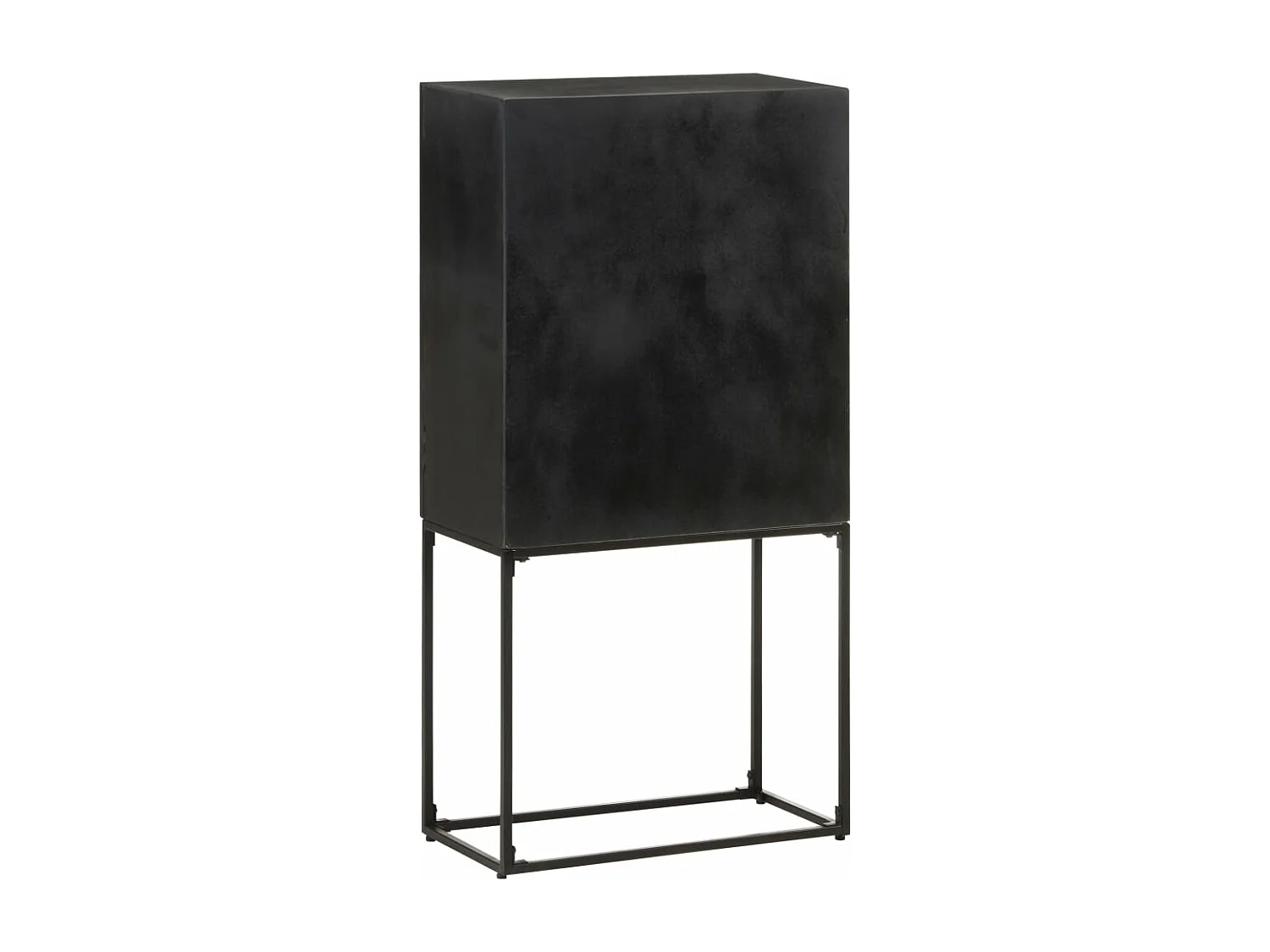 Aparador de madera maciza de acacia y mango negro 60x30x120 cm