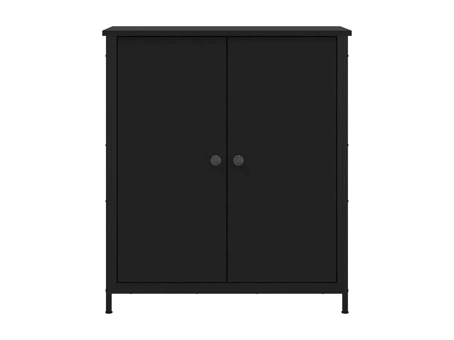 Buffet noir 70x30x80 cm bois d'ingénierie