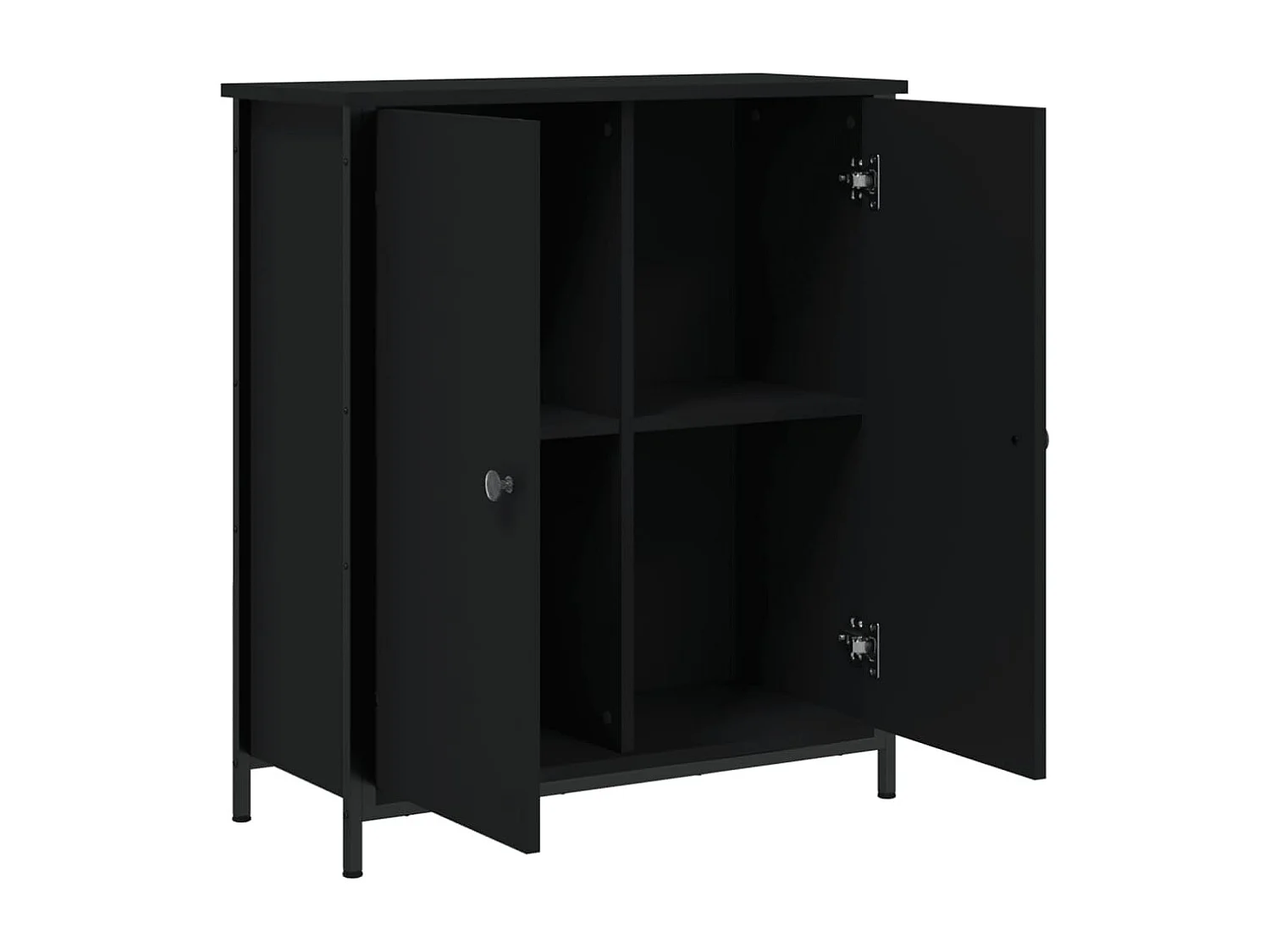 Buffet noir 70x30x80 cm bois d'ingénierie