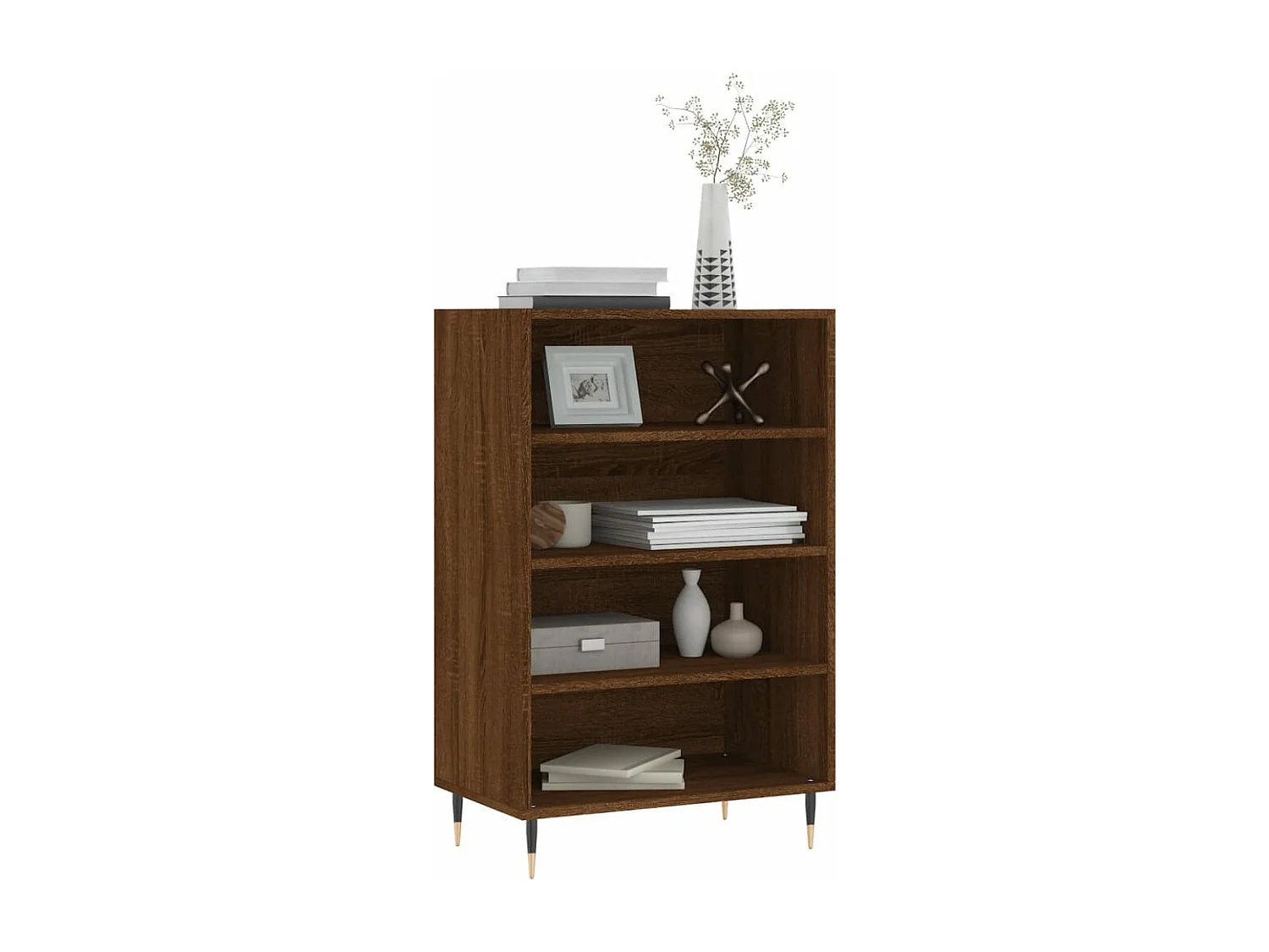 Buffet haut chêne marron 57x35x90 cm bois d'ingénierie